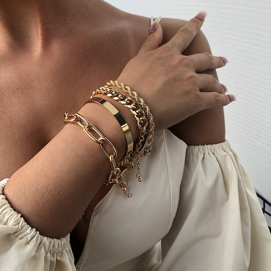 Golden chains glow bracelet