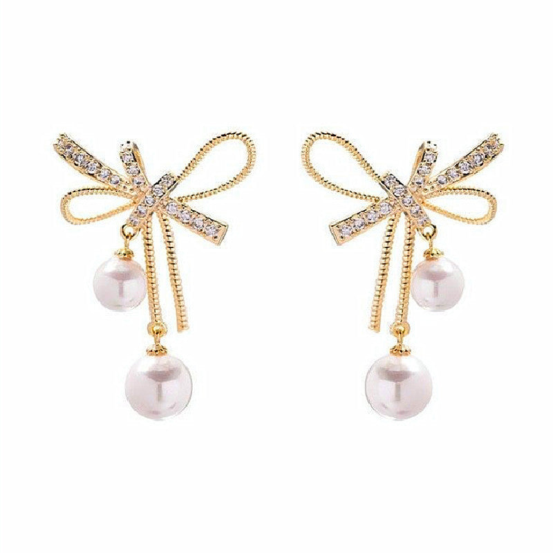 Stunning Pearl Bow Earrings