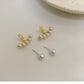 French minimalist pearl earrings