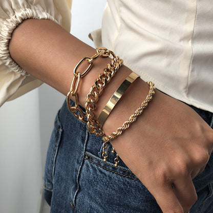 Golden chains glow bracelet